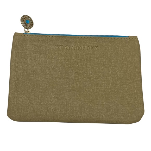 ipsy Handbags - Ipsy Stay Golden Blue Zip Up Cosmetic Makeup Bag